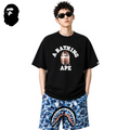 BAPE Plaid Small Ape Head Men's T-Shirt - Black