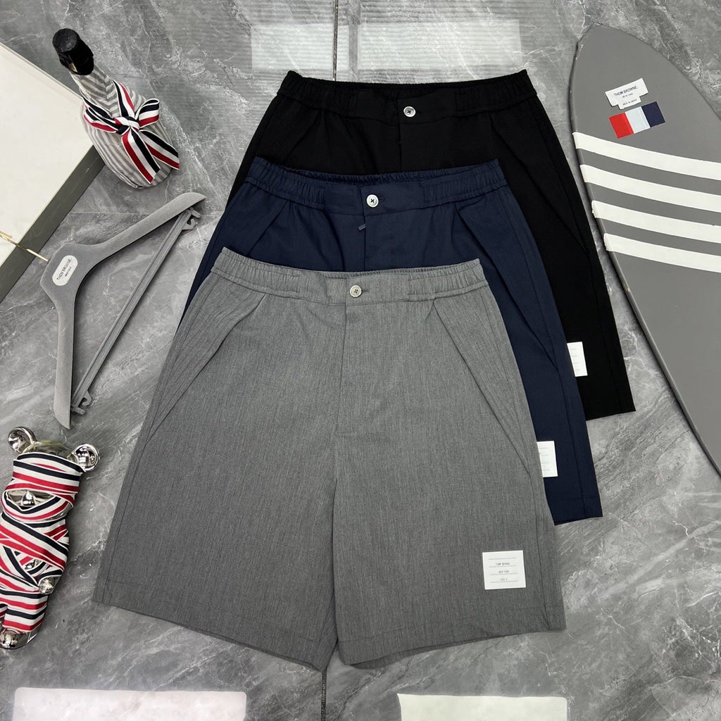Thom Browne Solid Color Drawstring Casual Shorts