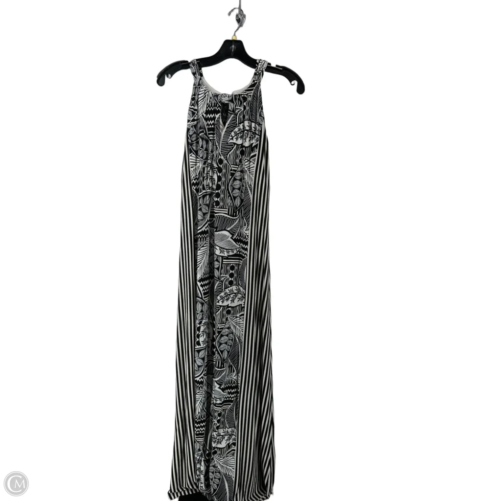 Dress Casual Maxi By Chicos In Black & White, Size: 10