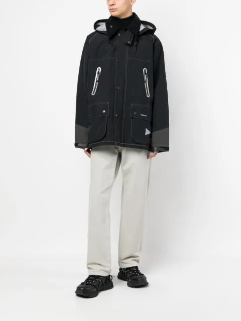 BARBOUR and WANDER logo-print hooded jacket