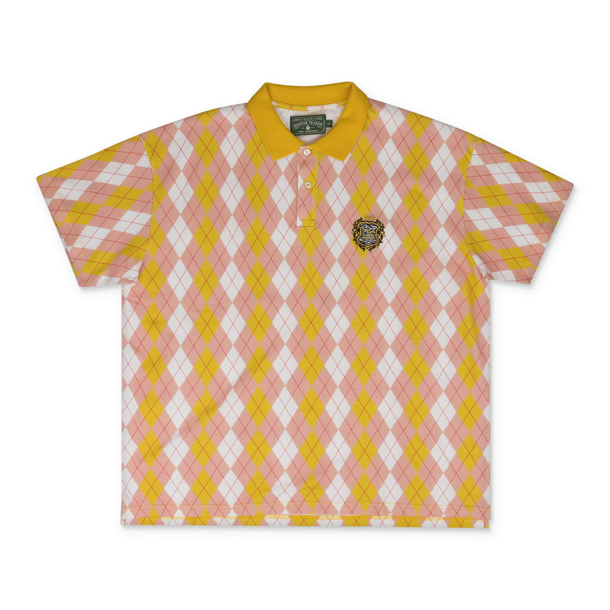 Pink / Yellow Intarsia Polo T-Shirt