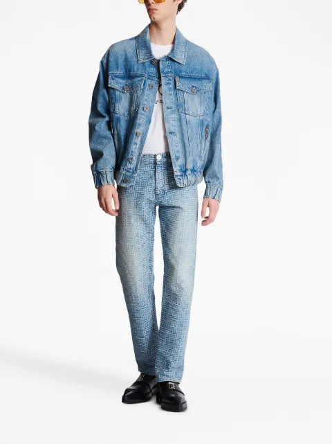 Balmain denim jacket with Logo in 70s style