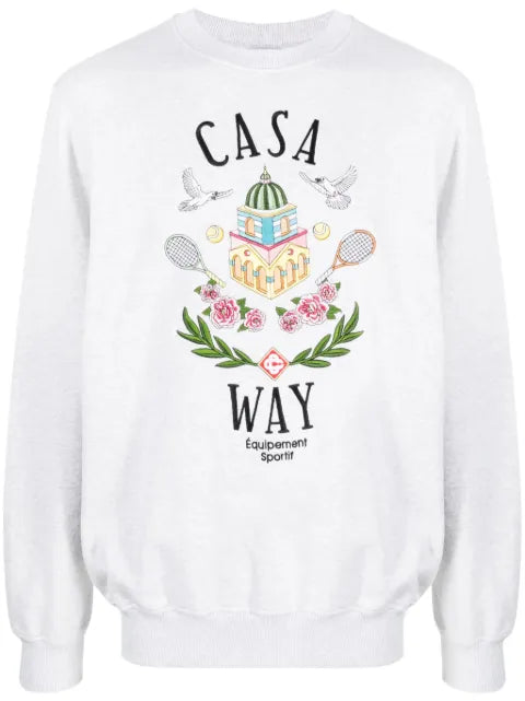 Casablanca Casa Way-embroidered cotton sweatshirt