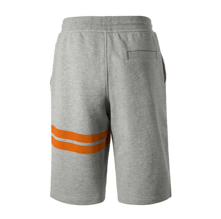 Thom Browne Style Athletic Cotton Shorts with Signature Four-Bar Detail