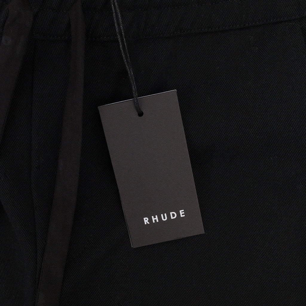 BLACK PIPED TWILL TRACK PANTS