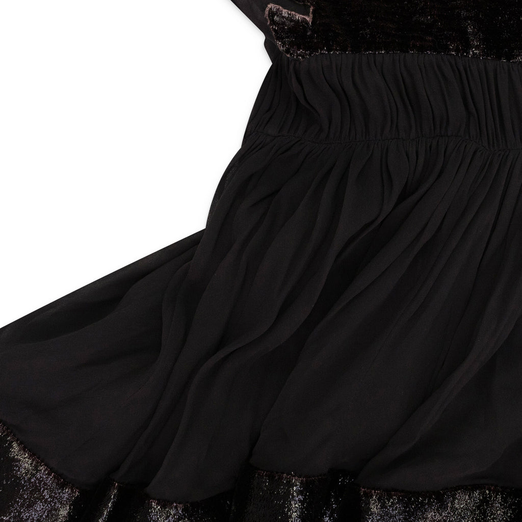 BROWN LACE V NECK FLARE SHORT DRESS
