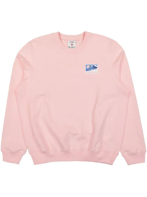 Casablanca Greek Temple-appliqué sweatshirt