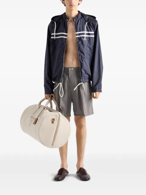 Prada stripe-detail hooded jacket