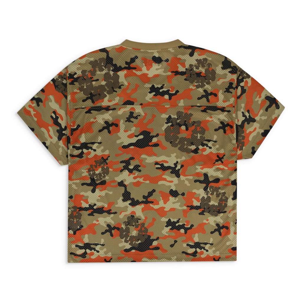 Brown Camo Camo Cotton Wreath Mesh Football Top