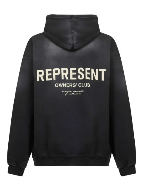 Represent logo-print cotton hoodie