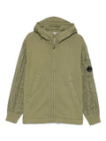 C.P. Company quilted-sleeve hooded zip-up jacket