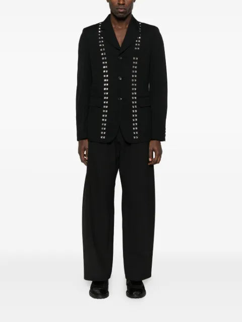 Black Comme Des Garçons stud-embellished single-breasted blazer