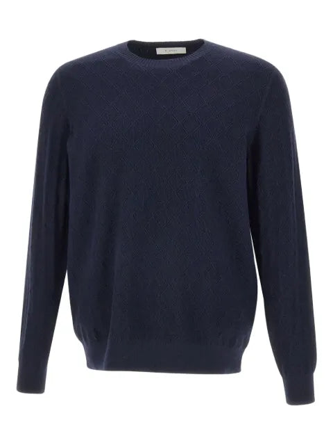 DIKTAT diamond-pattern crew-neck sweater