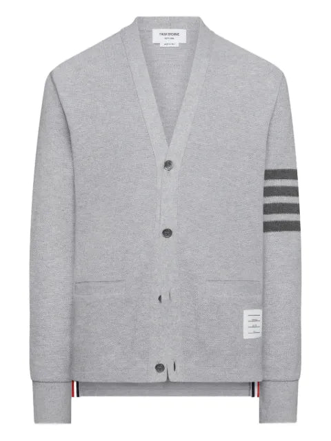 Thom Browne textured pique 4-Bar cardigan
