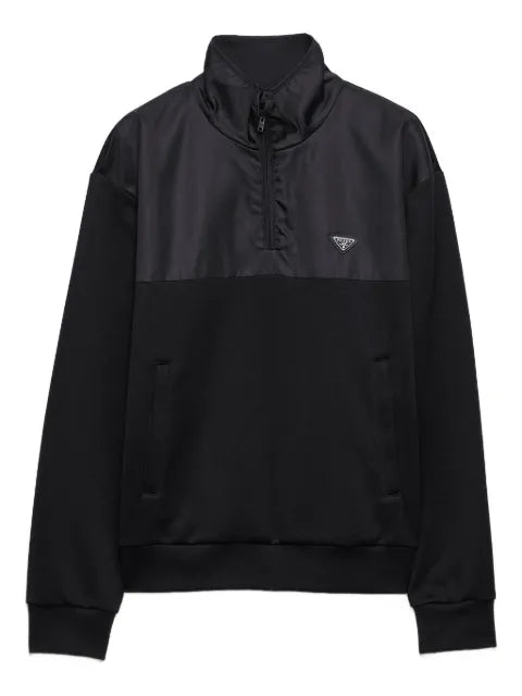 Prada half-zip logo-plaque sweatshirt