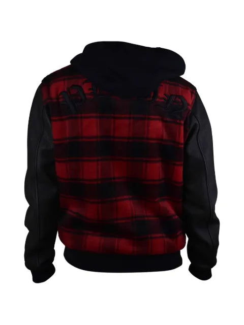 Philipp Plein checked hooded bomber jacket