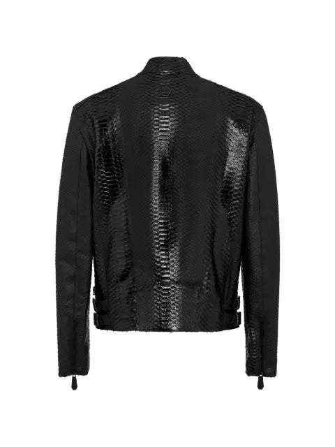 Philipp Plein biker jacket in python leather