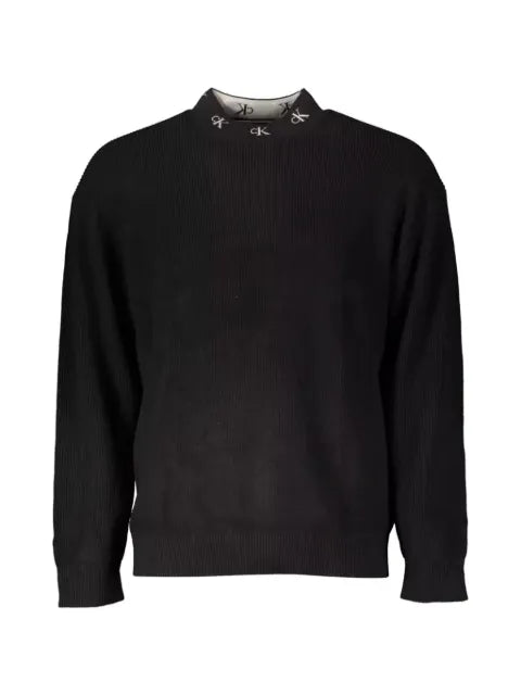 Calvin Klein ribbed-knit logo-neckline sweater