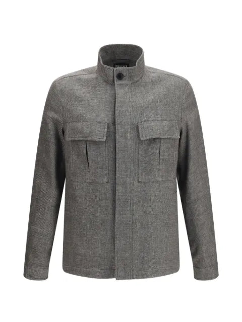 Zegna high-neck flap-pocket shirt jacket