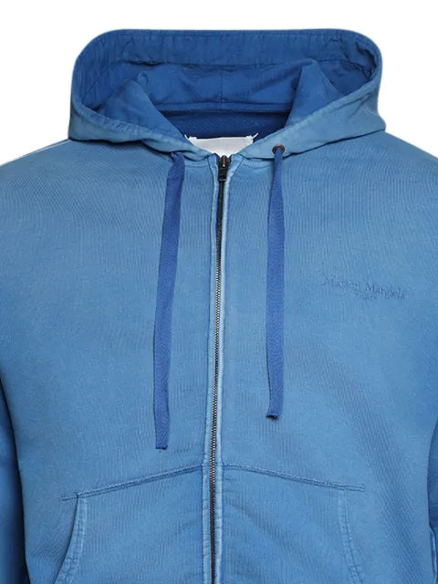 Maison Margiela zip-up logo-embroidered hoodie
