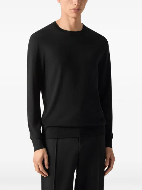 Zegna black Trofeo 15milmil15 wool crewneck sweater