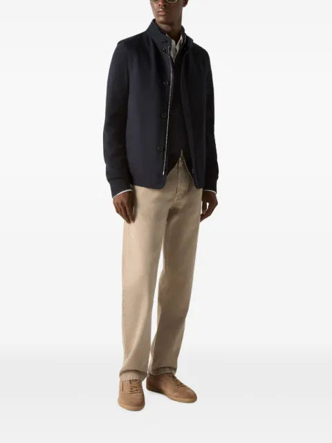 Zegna navy blue Cashseta full-zip cardigan