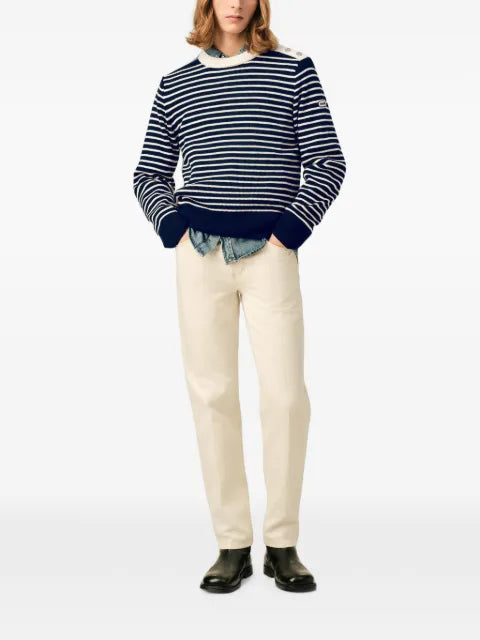 AMI Paris Sailor striped wool crewneck sweater
