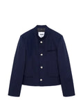 MSGM mandarin-collar logo-patch jacket