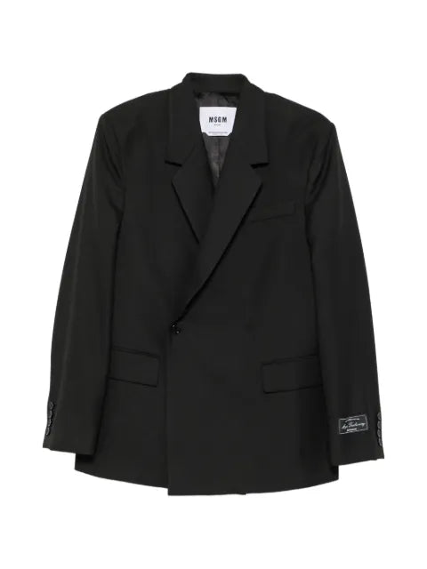 MSGM logo-patch double-breasted blazer