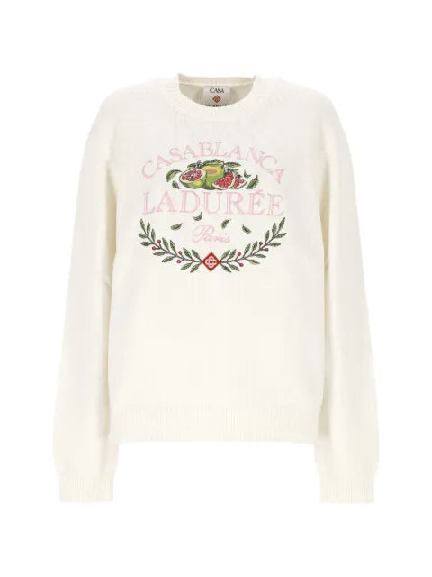 Casablanca x Laduree intarsia-knit sweater