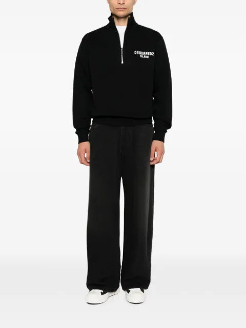 DSQUARED2 logo-print half-zip sweatshirt
