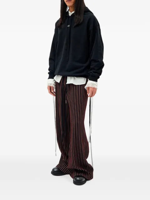 Ann Demeulemeester Bardi logo-embroidered drawstring hoodie