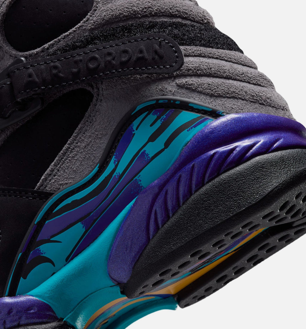 Air Jordan 8 Retro Aqua Kids' Shoes - Black/Aqua/Purple