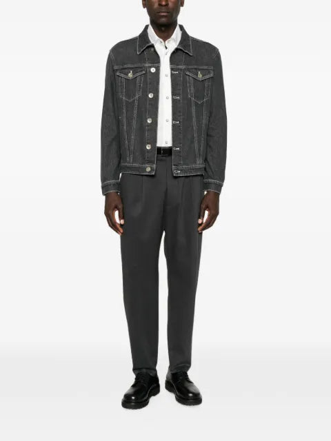 Eleventy contrast-stitch denim jacket
