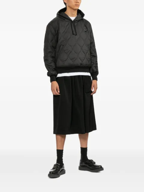 Comme Des Garçons Play quilted black emblem hoodie