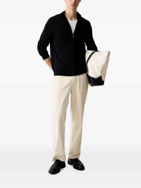 Trussardi zip-up logo-embroidered sweatshirt