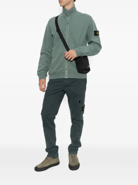 Stone Island 6100066 logo-patch zip-up sweatshirt