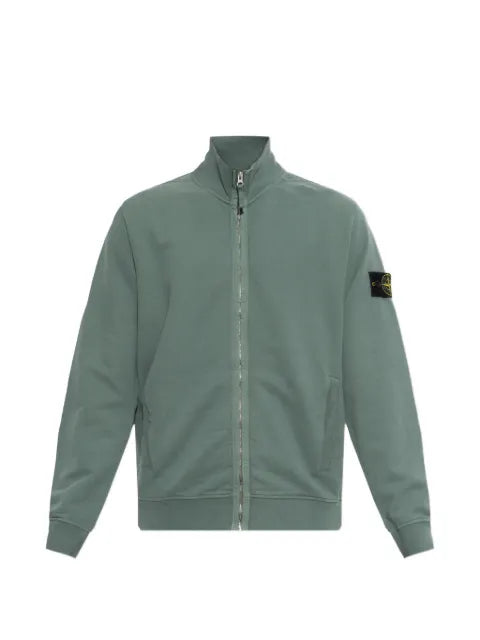 Stone Island 6100066 logo-patch zip-up sweatshirt