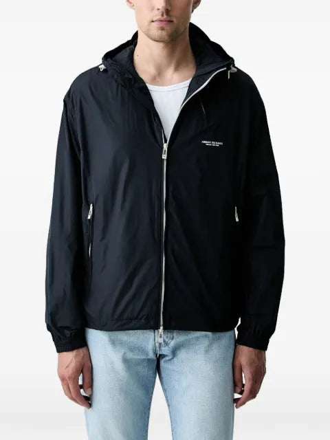 Armani Exchange hooded logo-print jacket