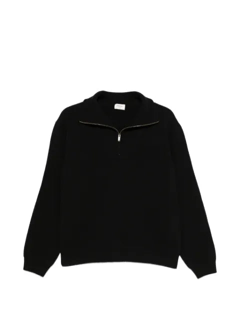 Saint Laurent half-zip sweater in rib-knit wool