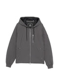 Moose Knuckles drawstring-hooded logo-patch jacket