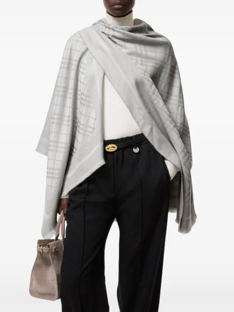 Burberry Check wool cashmere cape