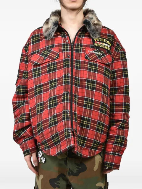 PROTOCOL INDEX plaid-check shirt jacket