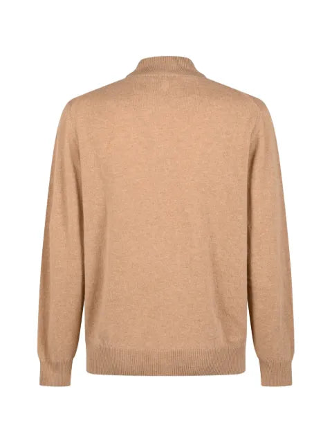 Canali zip-up ribbed-trim cardigan