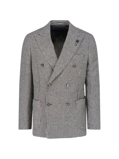 Lardini x Sugar houndstooth double-breasted jacket