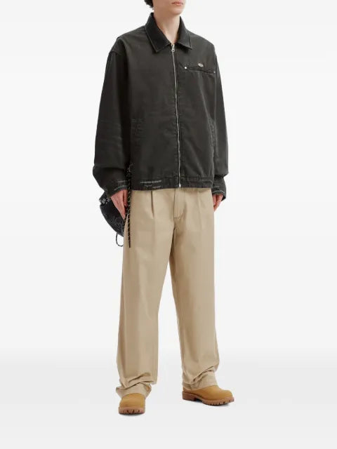 Musium Div. logo-patch zip-up jacket