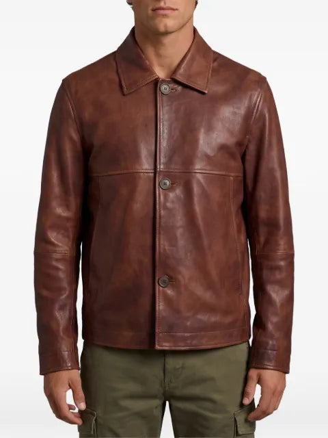 Arma Steep button-up leather jacket