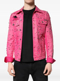 Dolce & Gabbana crystal-embellished studded denim jacket