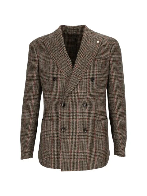 Luigi Bianchi check-pattern double-breasted blazer