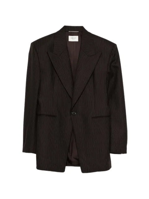 Saint Laurent pinstripe-pattern peak-lapel blazer